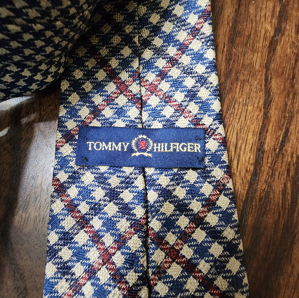 Tommy Hilfiger Navy Checkered Tie